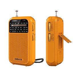 XHDATA D220 Portable Radio AM FM SW Shortwave Receiver Pocket Radios, 2AA Battery Operated Transistor Radio with Excellent Reception for Gift, Family, Elder (Orange)