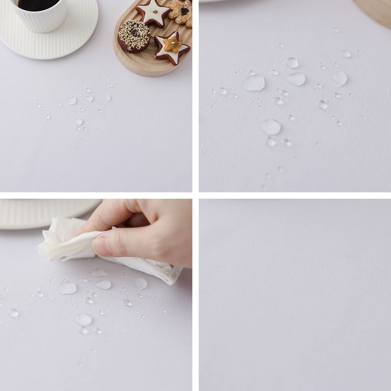 Demetex White Waterproof Tablecloth 152cm x 305cm Rectangular Christmas Table