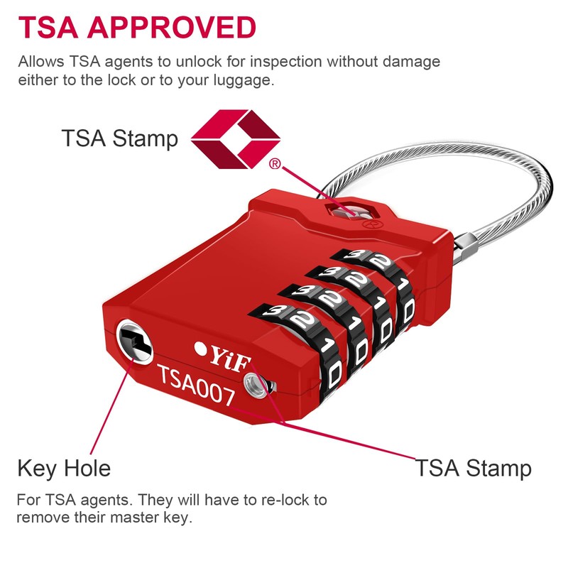 ZHEGE Suitcase Padlocks, TSA Approved Luggage Locks with Open Indicator,