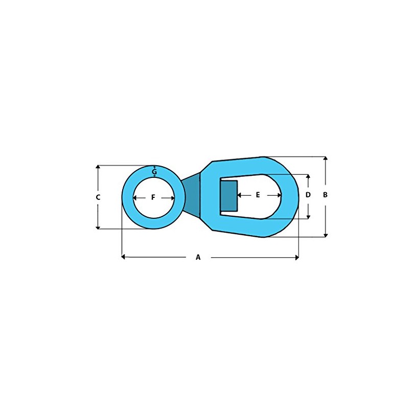 16MM Eye & Enlarged Eye Blue Painted Swivel