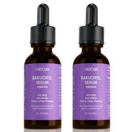 2PCS Bakuchiol Serum, Retinol Alternative for Sensitive Skin with Vitamin E, Hyaluronic Acid, Collagen, Serum for Anti-Aging, Wrinkle Reduction Skin Firming & Smoothing 1 oz