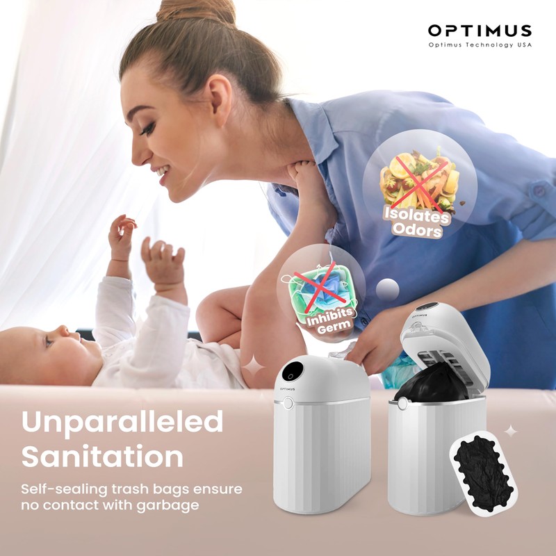 OPTIMUS TECHNOLOGY Automatic Touchless Trash Can with Motion Sensor, 6