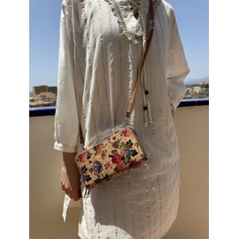 Women's Cork Eco Friendly Shoulder Bag Medium Spacious Fashion Casual Waterproof Summer Floral Print Brown, brown