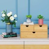 Wisuce Bamboo Desk Organizer - Mini Desktop Drawer Tabletop Storage