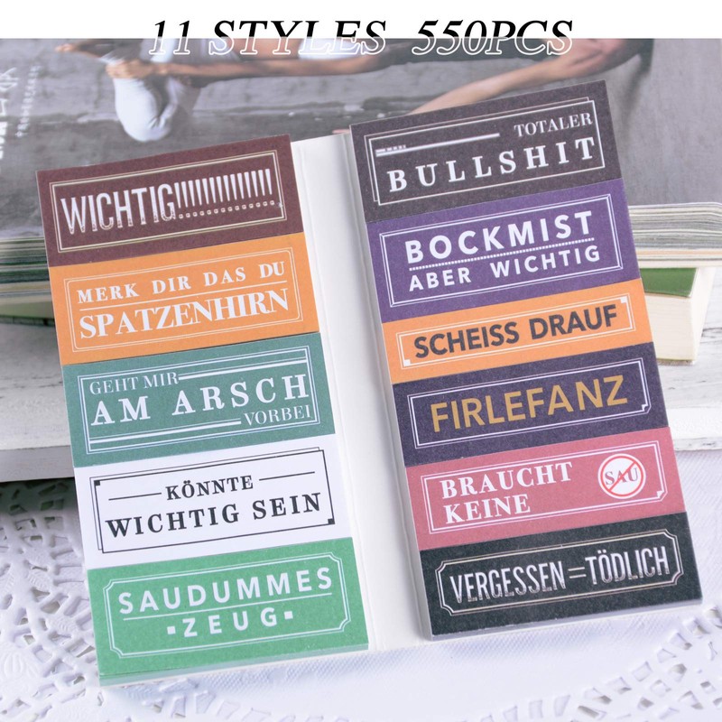 Pack of 550 Sticky Notes Funny Sheet Sticky Notes Colourful