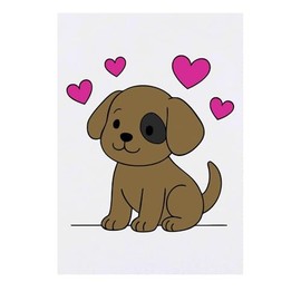 'Puppy Love ' Temporary Tattoo - Water Resistant, Skin-Safe, Non-Toxic Transfer (TO00086257)