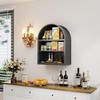 JAORD Metal Arched Wall Cabinet,Black Bathroom Wall Mounted Cupboard,Modern Arched