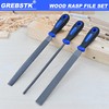 GREBSTK 12 inch Wood Rasp File Set with Rubber Grip