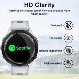 Votvloay Pack of 3 Screen Protectors for Garmin Forerunner 265 Screen Protector, TPU HD Clear Screen Protector Premium Quality Soft, Bubble-Free Anti-Dust Cover for Garmin Forerunner 265 Flexible Film