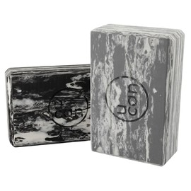 U can - Bloques de Yoga Marmoleados UCAN | Equilibrio de Espuma TPE Antiderrapantes | Ideal para Pilates, Parado de Manos, Calistenia | Apoyo y Estabilidad en Diversas Posturas (Negro)