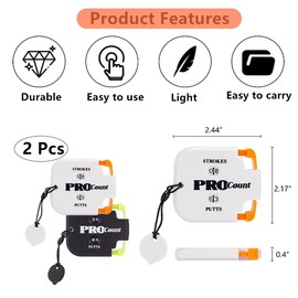 2 Pcs Golf Stroke Counter,Portable Golf Shot Clicker Shot Counter with Key Chain,Double Golf Stroke Counter with Dial Reset Tool for Golf Game Outdoor Sport（Black/White）