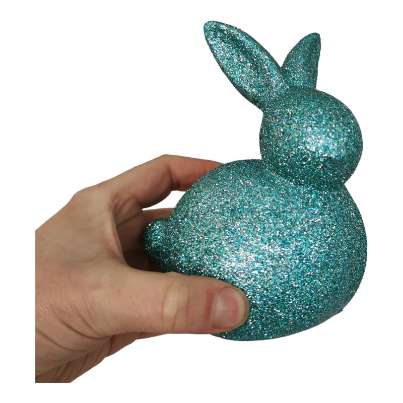 Set of 3 Rabbit 16.5 cm Large Ceramic Colourful Blue