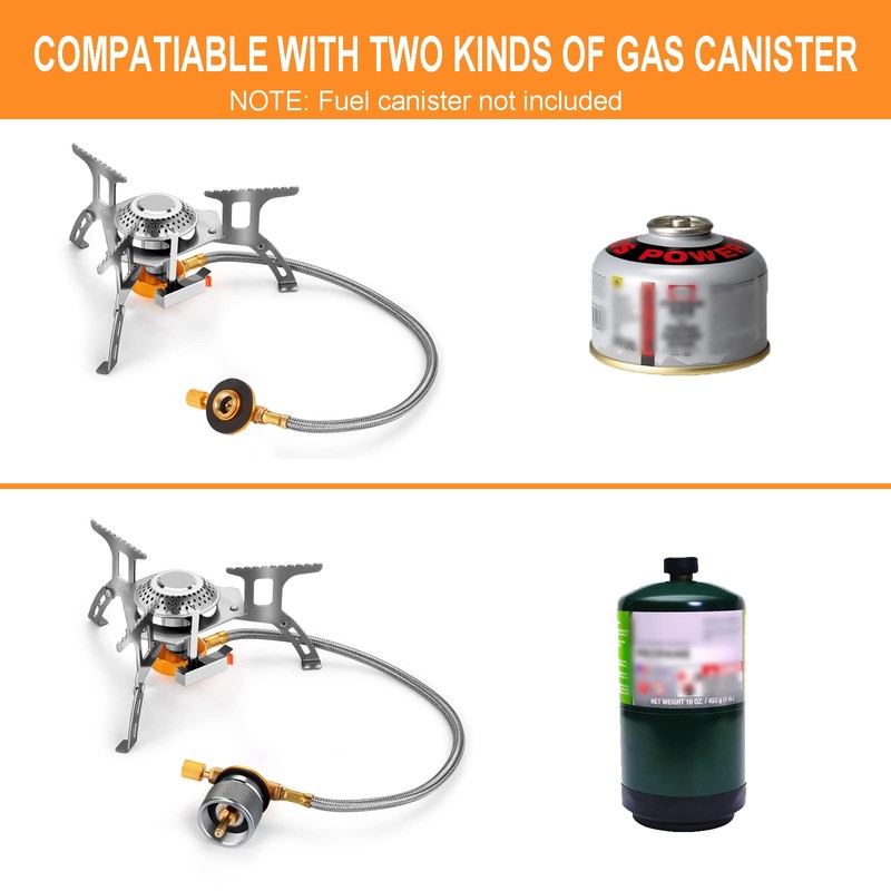 WADEO Camping Gas Stove, 3700W Portable Backpacking Stove with Piezo