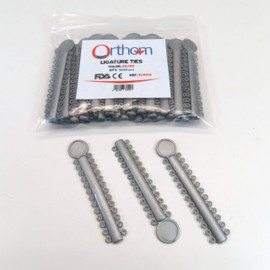 Dental Elastic Orthodontic Ligature Ties Bands Silver Gray Color /1040 Pcs ORTHOM USA