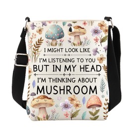 ENSIANTH Mushroom Crossbody Bags Cute Mushroom Gifts for Mushroom Lovers Cross Body Bucket Bag with Strap Mushroom Sling Bag (241220 Mushroom Crossbody)
