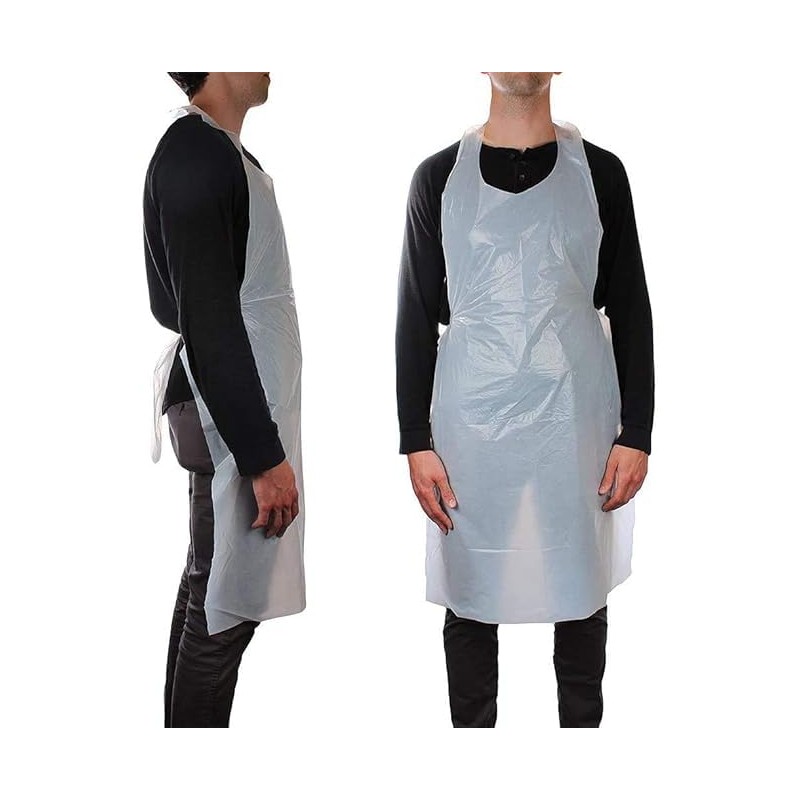 Quality 100 Disposable Aprons for Adults White | Waterproof Apron