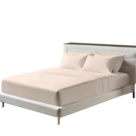 Egyptian Cotton Fitted Sheets 25cm Deep Mattress Pocket 200 Thread Count Fitted Bed Sheet- Soft & Comfortable Bottom Sheet (Mocha, Double)