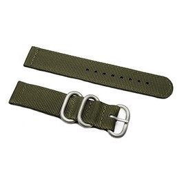HNS Watch Straps -Choice of Color & Width (20mm, 22mm,24mm) - 2 Piece Ballistic Nylon Premium Watch Straps (20mm, Olive)