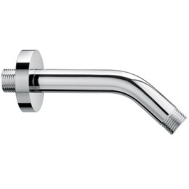Schläfer 137200 | Shower Arm 13.5 cm, Tilted Shower Head 45° with Rose Roof for Wall Mounting, Universal Connections 1/2 Inch, Inclined Shower Arm Made of Brass Chrome