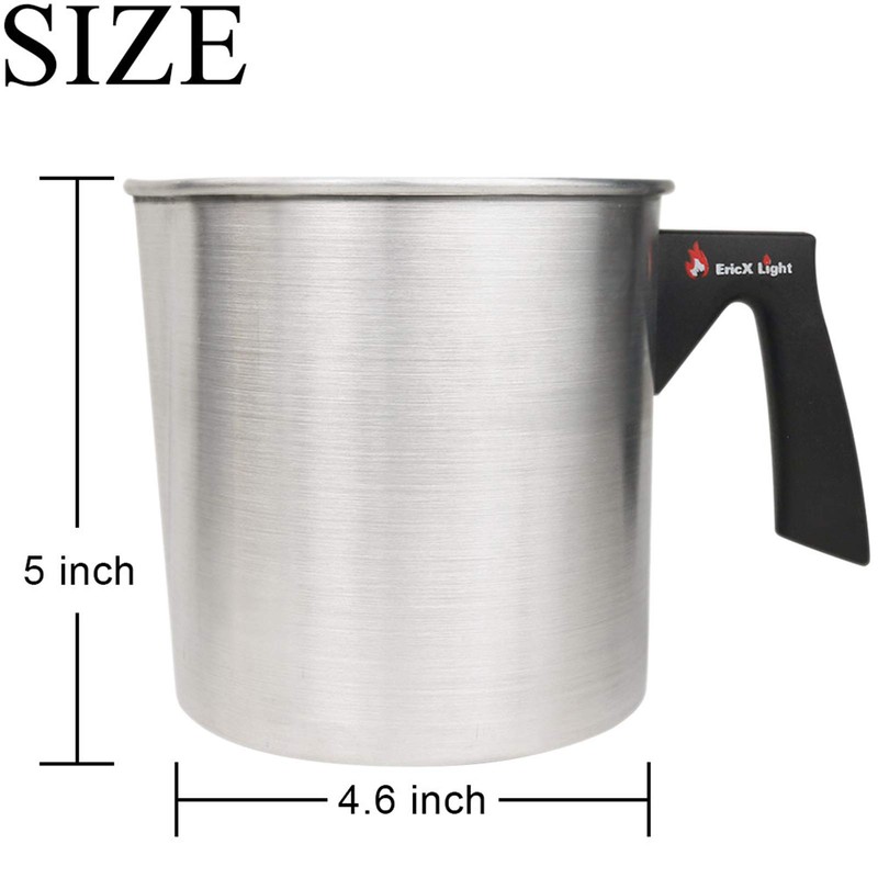 EricX Light Candle Making Pouring Pot,2 pounds,Double Boiler Wax Melting