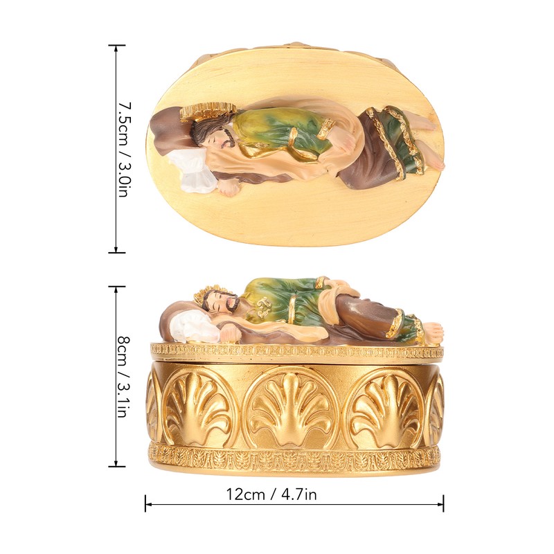 Saint Joseph Jewelry Box Resin Exquisite Workmanship Sleeping Saint Joseph