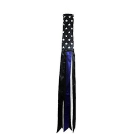 60" Police Thin Blue Line USA American Super Wind Sock 100% Polyester Windsock House Banner Double Stitched Fade Resistant Premium Quality