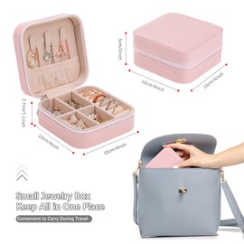 WAREHOUSE Jewellery Storage Box for Storing Jewellery, Rings, Earrings, Bracelets and Necklaces, Waterproof Leather Jewellery Box (Pink)