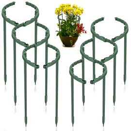20 Pack Plant Support Stakes, Half Round Ring Plastic Flower Support, Plant Support for Flower Plants, 2 Different Sizes 5.9" High ×5.7" Wide, 9.8" High ×5.7" Wide