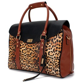 Badgley Mischka Women's Leopard Travel Tote Weekender Duffle Bag