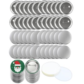 Livaedge Button Maker Supplies 100 Sets 32mm – 1.25 Inch Metal Shells, Pin Back Cover & Clear Plastic Films for Badge Refill, Compatible with Round Badge Button Maker Machine, Perfect for DIY Crafts