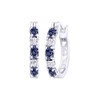 Blue Simulated Tanzanite and White Cubic Zirconia Hoop Earrings in