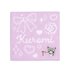 Towel Museum Sanrio Big Ribbon Chromi Towel Handkerchief PT Purple Initial T 28-2030071 Approx. 9.8 x 9.8 inches (25 x 25 cm)