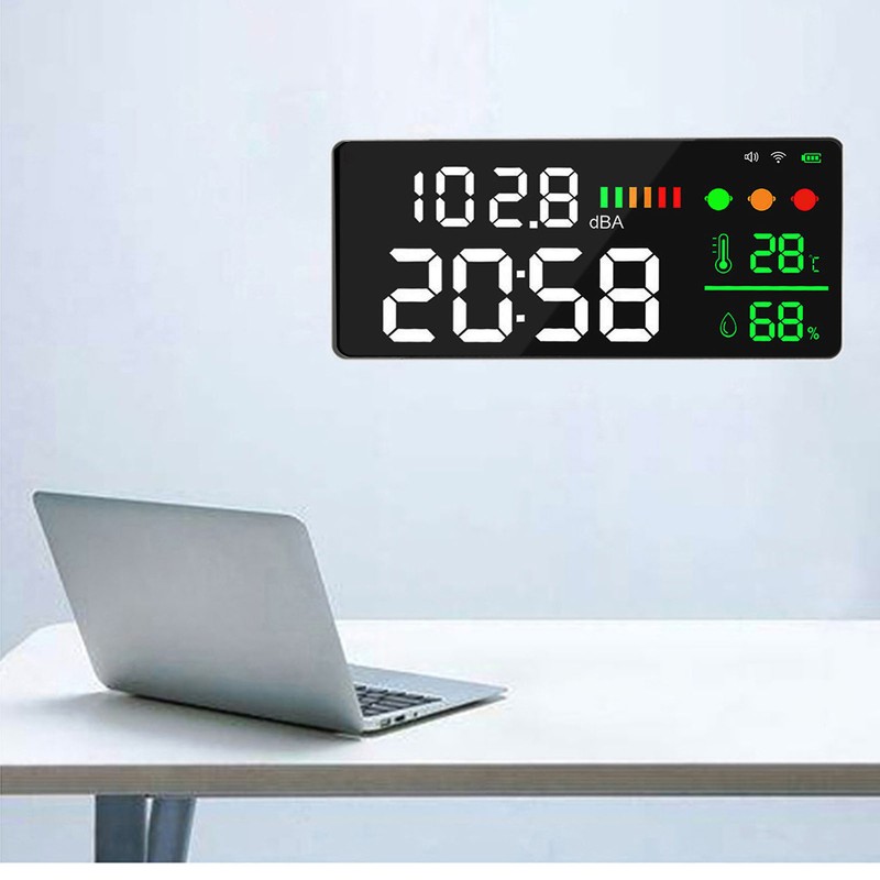 11in Large Screen Decibel Meter WIFI LED Display Temperature Humidity