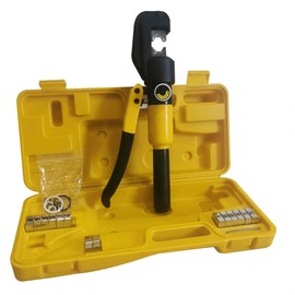 10 Ton Hydraulic Cable Lug Terminal Crimper Wire Crimping Tool with 9 Dies for Crimping Wires and Butt Connectors