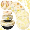 Yiyiring 6 Pcs Beeswax Bowl Covers Reusable Cloth Bowl Covers