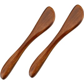 Tsuchbis 2 Pcs Wooden Butter Knife, 6 Inch Butter Spreader Knife Jelly Cheese Spreaders Sandwich Spreaders Condiment Knive Mini Spatulas for Cheese Cold Butter Jam Pastry and Kitchen Daily