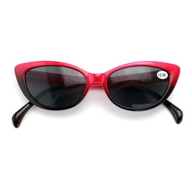 Women's Bifocals Reading Sunglasses Reader Glasses Vintage Outdoor Cateye Pointed Tip (Magenta, 2.50)