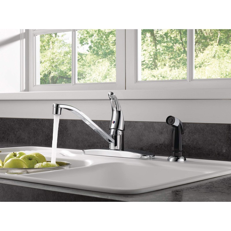 Peerless Single-Handle Kitchen Sink Faucet with Side Sprayer, Chrome P115LF