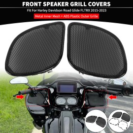 Unbranded Front Speaker Mesh Grill Covers For Harley Road Glide FLTRX FLTRXS FLTRU 15-23