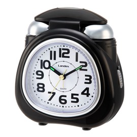 LANDEX YT5306BK Alarm Clock, Black, Starbellzet, Analog, Loud Bell, Snooze, Light Included