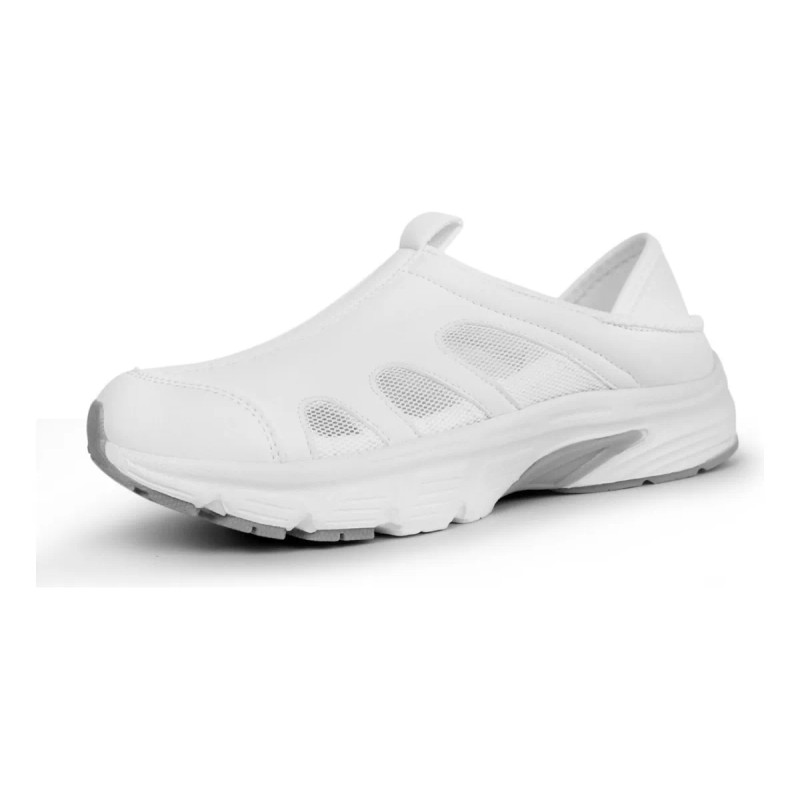 Zapatos Enfermera Blanco Mujer Clinicos Chef Slip On Two-way