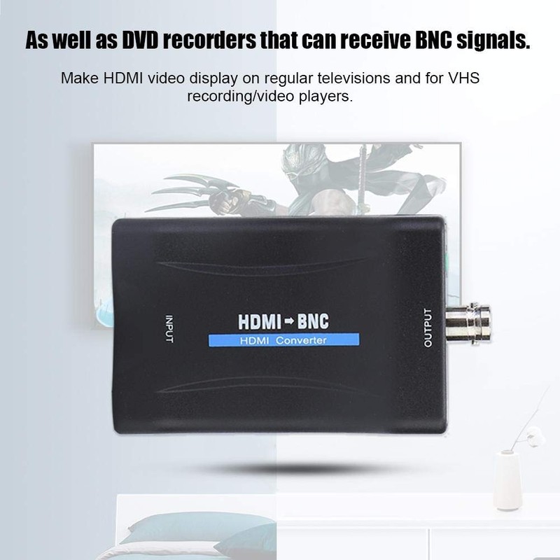 ASHATA HDMI to BNC Adapter, Video Signal Converter HDMI Signal
