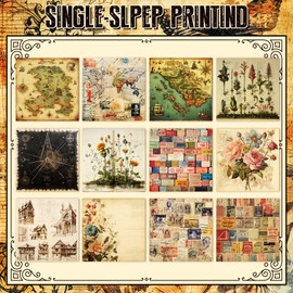 24Pcs Vintage Pattern Paper Scrapbook Premium Specialty Paper 15*15cm Craft Paper Folded Flat for DIY Background Card Making Scrapbook Photo Album Decor