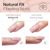 modelones Kit de uñas postizas semitransparentes ovaladas con pegamento, adhesivos,