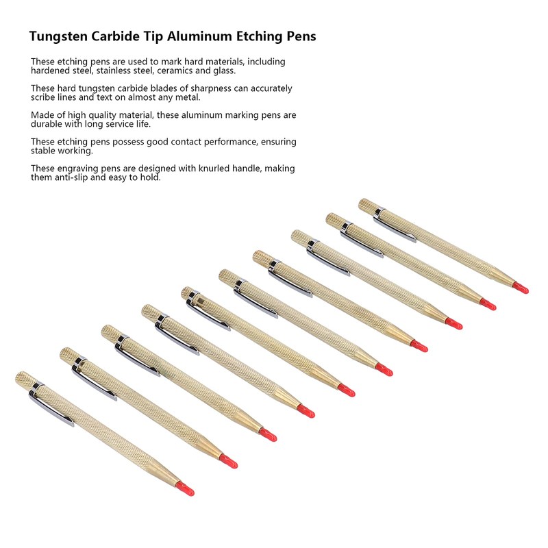 10Pcs Scriber Marking Tool, Aluminum Etching Pens with Tungsten Carbide