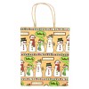 Jo-ann's Snowman Family Gift Bag,Tan,Raffia Handle,Button Up,Hearts,7"x3