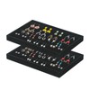 Coward 2PC Black Velvet Stackable Earring Tray Drawer Jewelry Holder