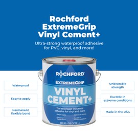 Rochford ExtremeGrip Vinyl Cement+ - Ultra Strong Waterproof Vinyl Cement for PVC, Vinyl & More (32oz)