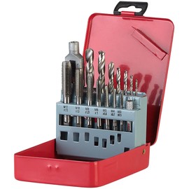 AGT Tap and Die: Drill & Tap Set for Metal and Plastic, HSS-G, 15 Pieces (Tap Set, Drill for Cordless Screwdriver)