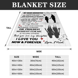 Daughter Gifts from Mom, 50x60 Inch Blanket Gifts for Daughter Cozy Throw Blankets to My Daughter Birthday Gifts Christmas Day Graduation Gifts for Daughter from Mom